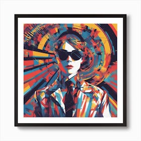 New Poster For Ray Ban Speed, In The Style Of Psychedelic Figuration, Eiko Ojala, Ian Davenport, Sci (12) 1 Art Print