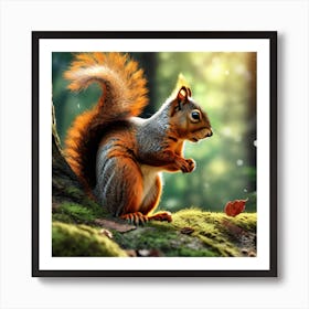 Squirrel In The Forest 374 Art Print