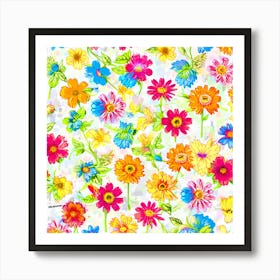 Colorful Flowers Art Print