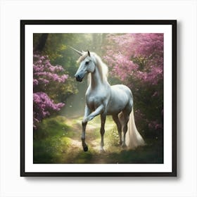 Unicorn In The Forest Art Print