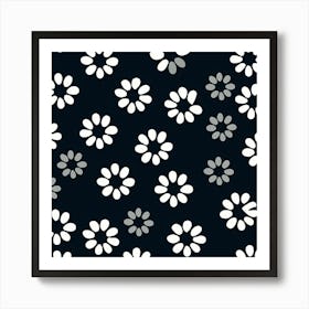 Black And White Flowers Art Print