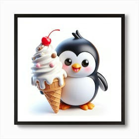 Ice Cream Penguin 4 Art Print