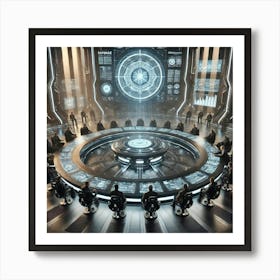 A Detailed, Futuristic Scene Showcasing The Compos Art Print