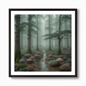 Misty Forest Art Print