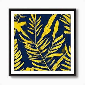 Tropical Leaf On A Solid Background Simple Minimalist Abstract Art Print