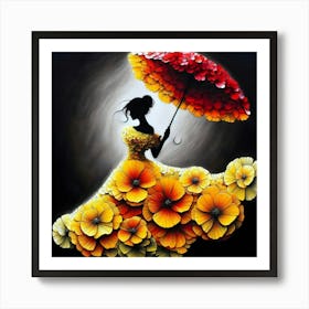 Flower Girl Painting Art Print