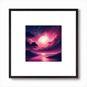 Full Moon Night Art Print