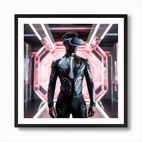 Futuristic Man In Futuristic Suit 33 Art Print