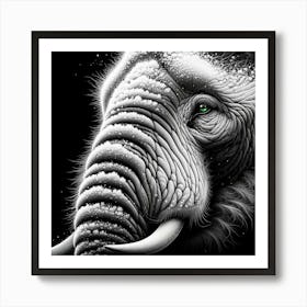 Snowy Elephant Art Print