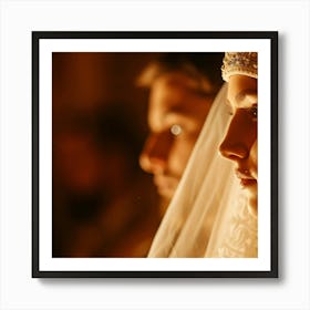 Bride And Groom In The Church Art Print