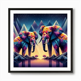 The Silent Sentinels of the Serengeti Elephants Art Print