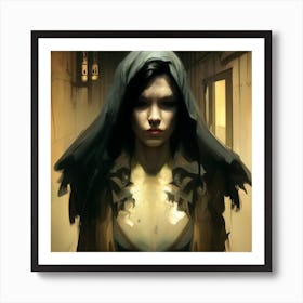 Girl In A Hood Art Print