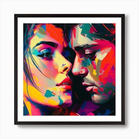 Couple In Love Abstract Fine Art Portrait Art Print