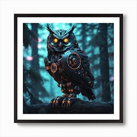 Robot Owl Art Print