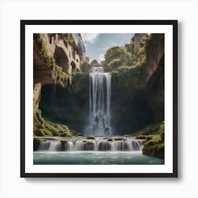 Surreal Waterfall Inspired By Dali And Escher 8 Art Print