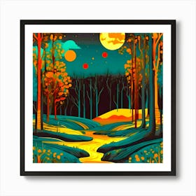 Night In The Forest Art Print