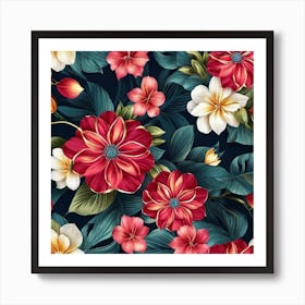 Floral Wallpaper 1 Art Print