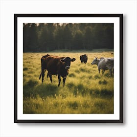 Cows In A Field 1 Art Print