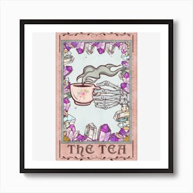 The Tea Skeleton Tarot Card Art Print