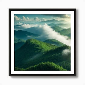 Sunrise In The Blue Ridge Mountains Art Print