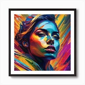 Colorful Portrait Of A Woman Art Print