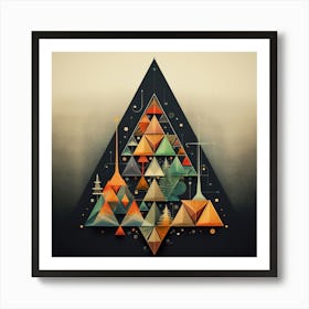 Geometric Christmas Tree Art Print