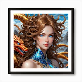 Dragon Girl hv Art Print