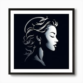 Portrait Of A Woman, frame of women with black and white theme, best wall art Art Print