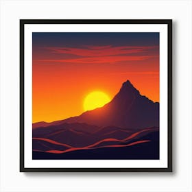 Sunset In The Desert Art Print