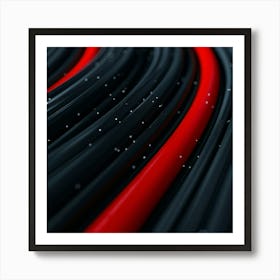 Abstract Red And Black Lines Art Print