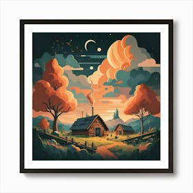 A simple and vibrant little land 19 Art Print