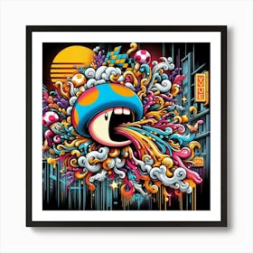 Psychedelic Mushroom 2 Art Print