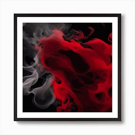 creative Red and Black Smoke Art Print