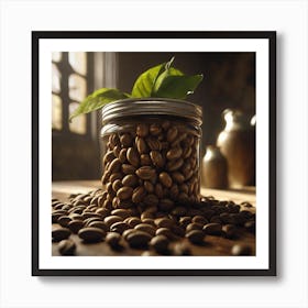 Coffee Beans In A Jar Art Print