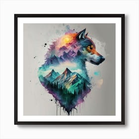 Wolf In The Mountains 1 Art Print