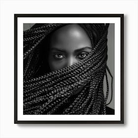 Black Woman With Braids 6 Art Print