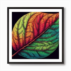 Colorful Leaf Art Print