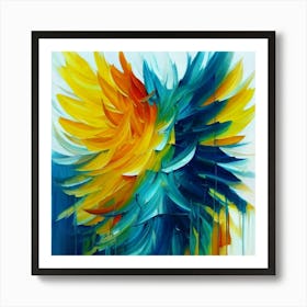 Gorgeous, distinctive yellow, green and blue abstract artwork 10 Art Print