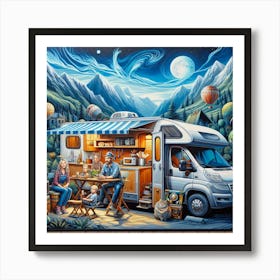 How to Produce a Popular Web Series from Your Vehicle’s Kitchen with Stunning Views Art Print