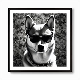 Husky Dog In Sunglasses 2 Art Print