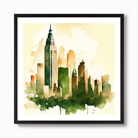 New York Watercolour Art Print