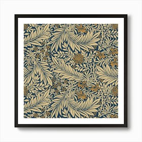 Brown Vintage Background Vintage Floral Pattern Art Print