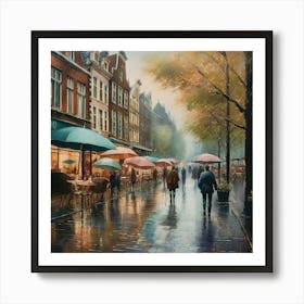 City In The Rain 1 Art Print