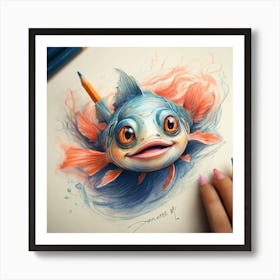 Fish Drawing 3 Art Print