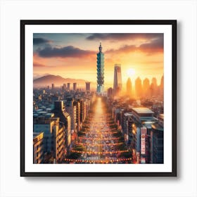 Taipei Cityscape Art Print