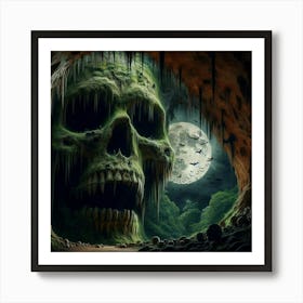 Skull In The Cave Art Print