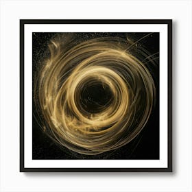 Abstract Golden Swirl 1 Art Print