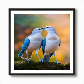 Two Birds Kissing Art Print