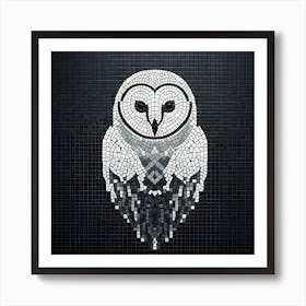 Barn white Owl Mosaic Art Print