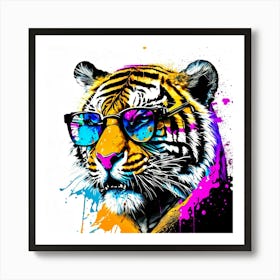 Colourful No Background Tiger Is Wearing A Pair 2023 07 30t193253 1 Art Print